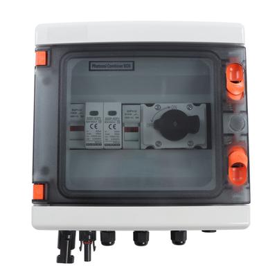 Solar PV Combiner Box IP65 Waterproof 1 In 1 Out Photovoltaic Combiner Box with Disconnect Switch 1000V 32A