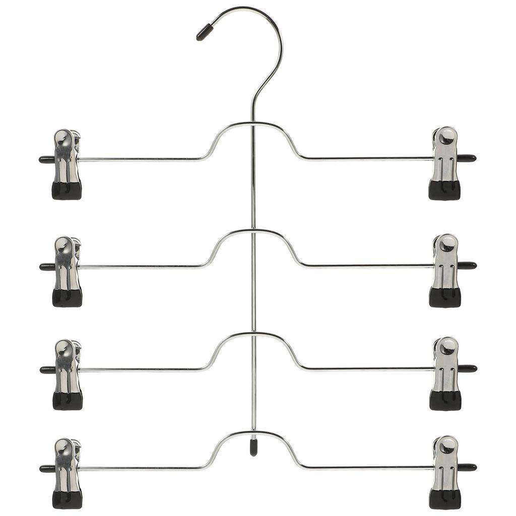Multi Layers Metal Pants Skirt Hanger Clothes Organizer Space Saving Clips Home Hotel Storage Skirt Hangers with Clips