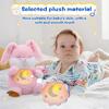 MIAODAM Breathing Stuffed Animal Bunny Plush with Realistic Breathing Action and Lighted Music Perfect for Babies and Kids