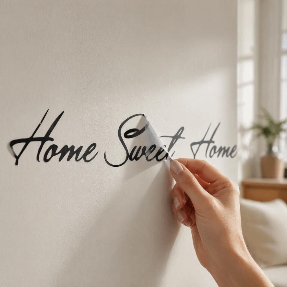 10x60cm Wall Sticker Decals Black Home Decor Stickers Artistic Wall Letter Stickers Entryway Decor