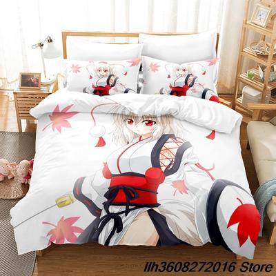 Kawaii Inubashiri Momiji Touhou Bettwäsche-Set Einzelbett Doppelbett Vollgröße Queen Size King Size Bettwäsche-Set Erwachsener Kinderzimmer Dreiteiliges Set Ani