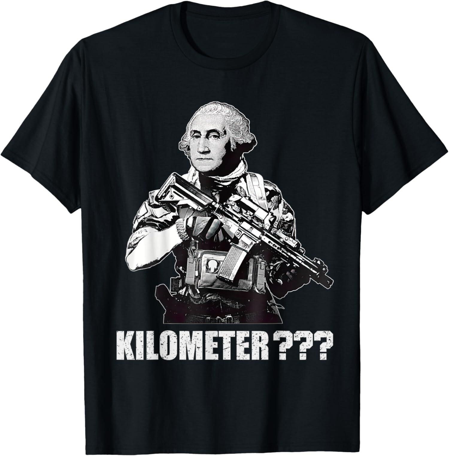 NEW LIMITED What Is a Kilometer? George Washington Meme Funny T-Shirt S
