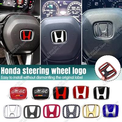 AAAKC1 Car Steering Wheel Emblem H-Sticker For Mugen Power Type-R Jazz City Civic Inspire Accord FIT HRV XRV CRV Odyssey Legend