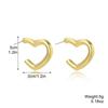 Vintage Simple Fake Piercing Metal Gold Color Ear Clips Asymmetry Round Clip Earrings for Women Fashion Heart Jewellery Gift