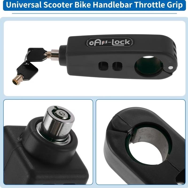 Bike Handlebar Lock, Compact ABS Anti-Theft Lock, Lightweight Portable Cycling Security for Commuting & Travel, Free 5 Reflective Stickers