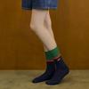 [Banana Sisters/26SS] Jackie Block Rib Logo High Crew Socks 2 colors