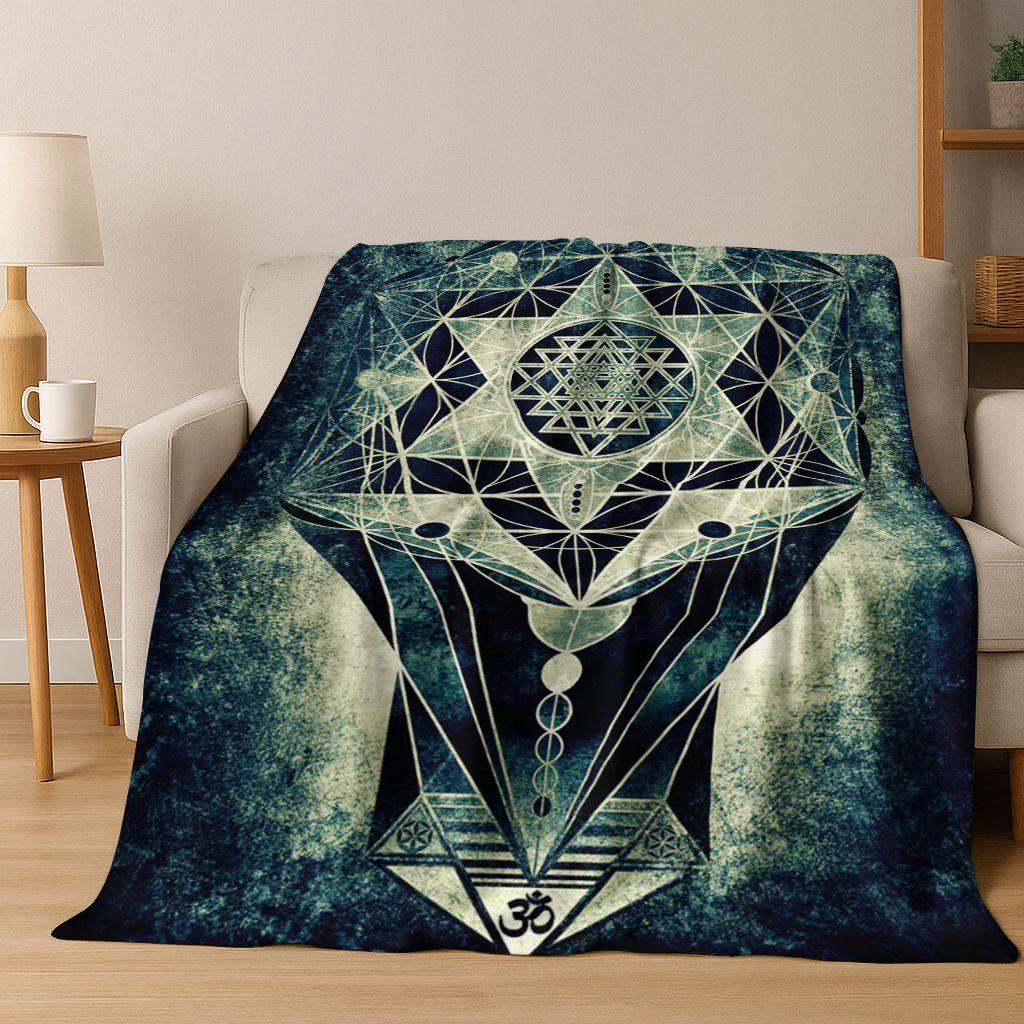 Bohemia Yoga chakra Mandala Spirit Meditation Flannel Blanket,Cozy Soft Throw Blanket for Home Bedroom Bed Sofa Cover Gift Kid