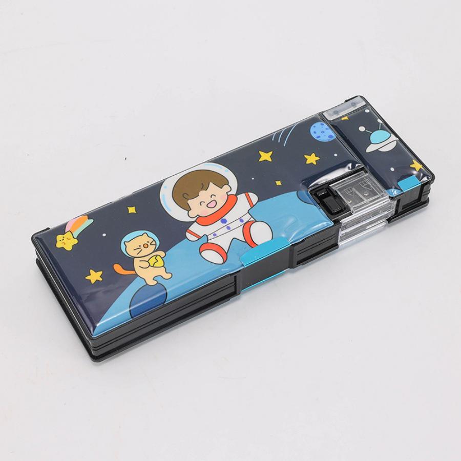 Cute Pencil Case for Girls, Kindergarten & Elementary Students: Multifunctional Stationery Box with Sharpener, Ruler & Scissors.