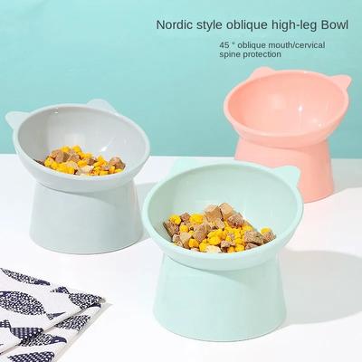 Pet Food Bowl Tilt High Bottom Neck Protector Antichoking Dog and Cat Water Bowl Antidumping Dog Feeding Supplies