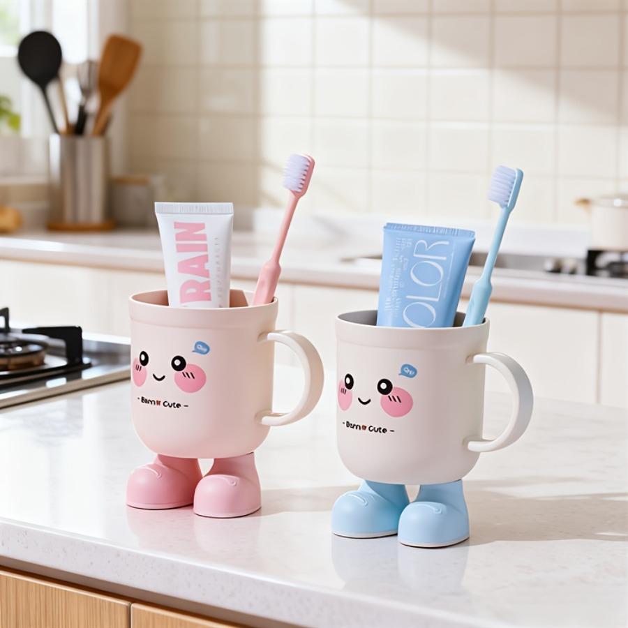 1pc Cute Big-Eyed Mouthwash Cup, Stylish Cartoon Toothbrushing Cup, Dormitory and Home Use, to Cure Morning Grumpiness