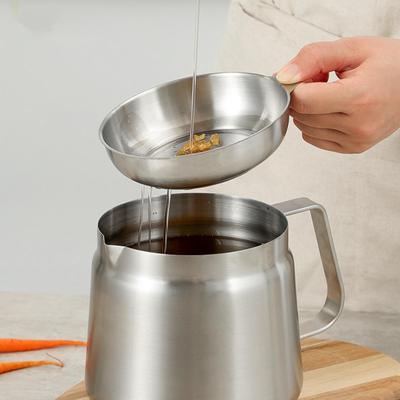 Oil Container Oils Filter Pot Can Multifunctional with Strainer Kitchen Gadgets Large Stainless