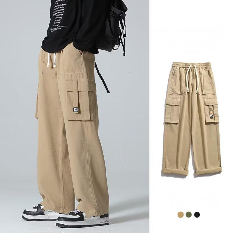 

Модні однотонні комбінезони навесні та осені. Чоловічі вельветові широкі штани. Вільні прямі повсякденні спортивні штани для чоловіків M-3XL XL хакі