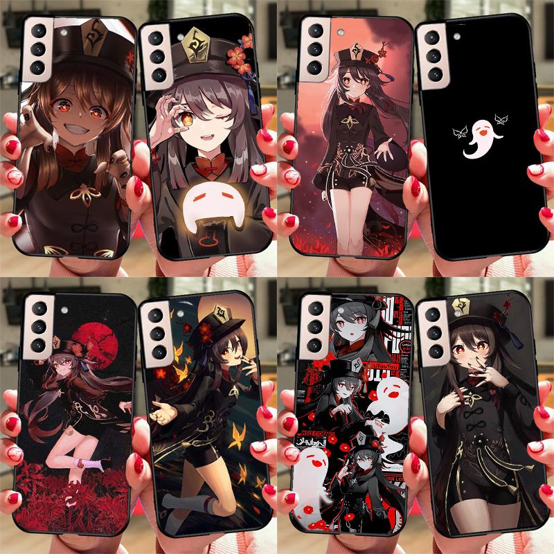 Genshin Impact Hutao Soft Case For Samsung Galaxy S23 S22 S21 Ultra Note 20 Note 10 S8 S9 S10 Plus S20 FE Cover