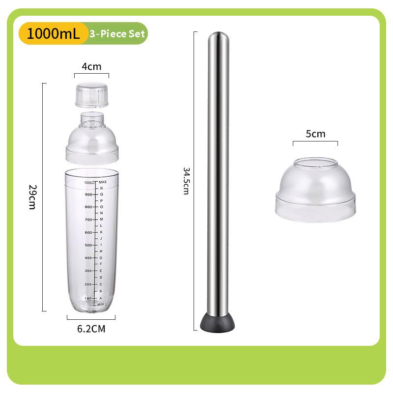 3PCS Cocktail Shaker Set with Scales Drink Shaker for Bartending and Home Bar Boba Tea Shaker Cup Drink Mixed Hand Shaker Tools