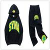 Streetwear Hooded Sweatshirt Set Loose Fit Embroidery Winter Casual Top Youth