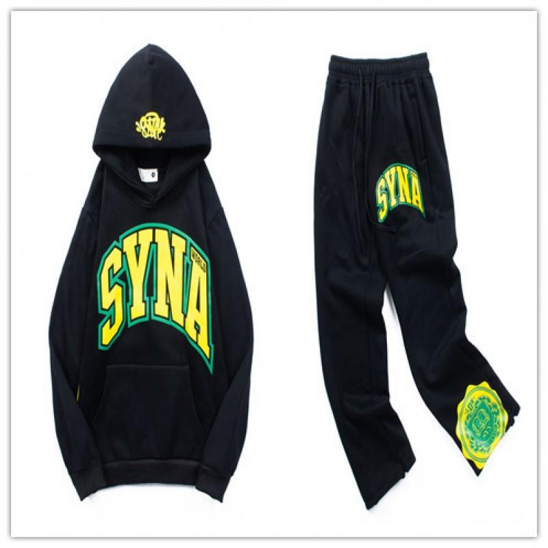 Streetwear Hooded Sweatshirt Set Loose Fit Embroidery Winter Casual Top Youth