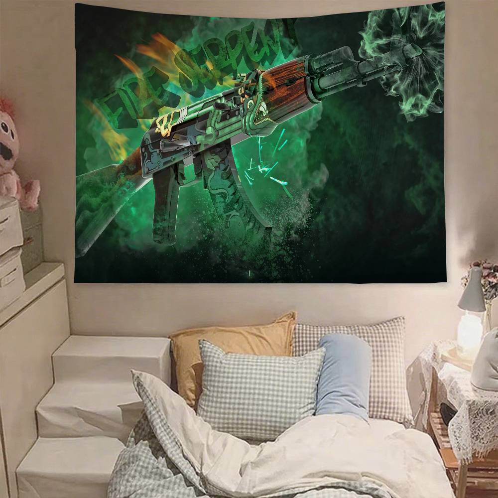 CS GO Tapestry Wall Hanging Tapestry Art Deco Blanket Curtain Hanging At Home Bedroom Living Room Decor