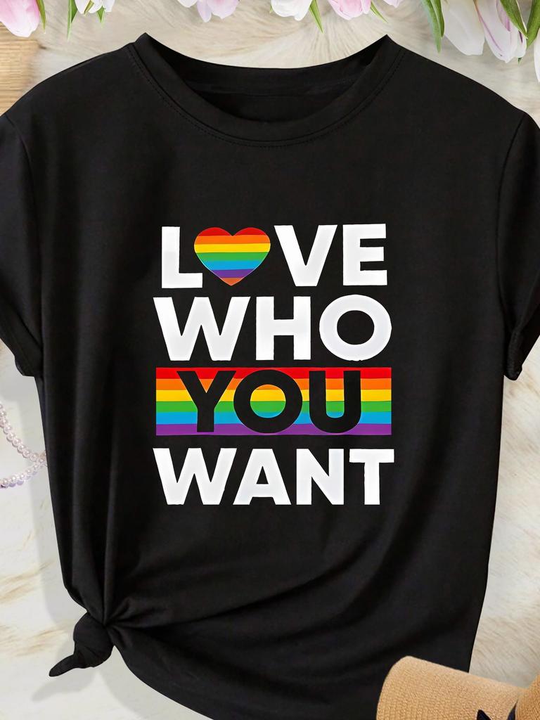 Love Who You Want Rainbow Heart T-shirt