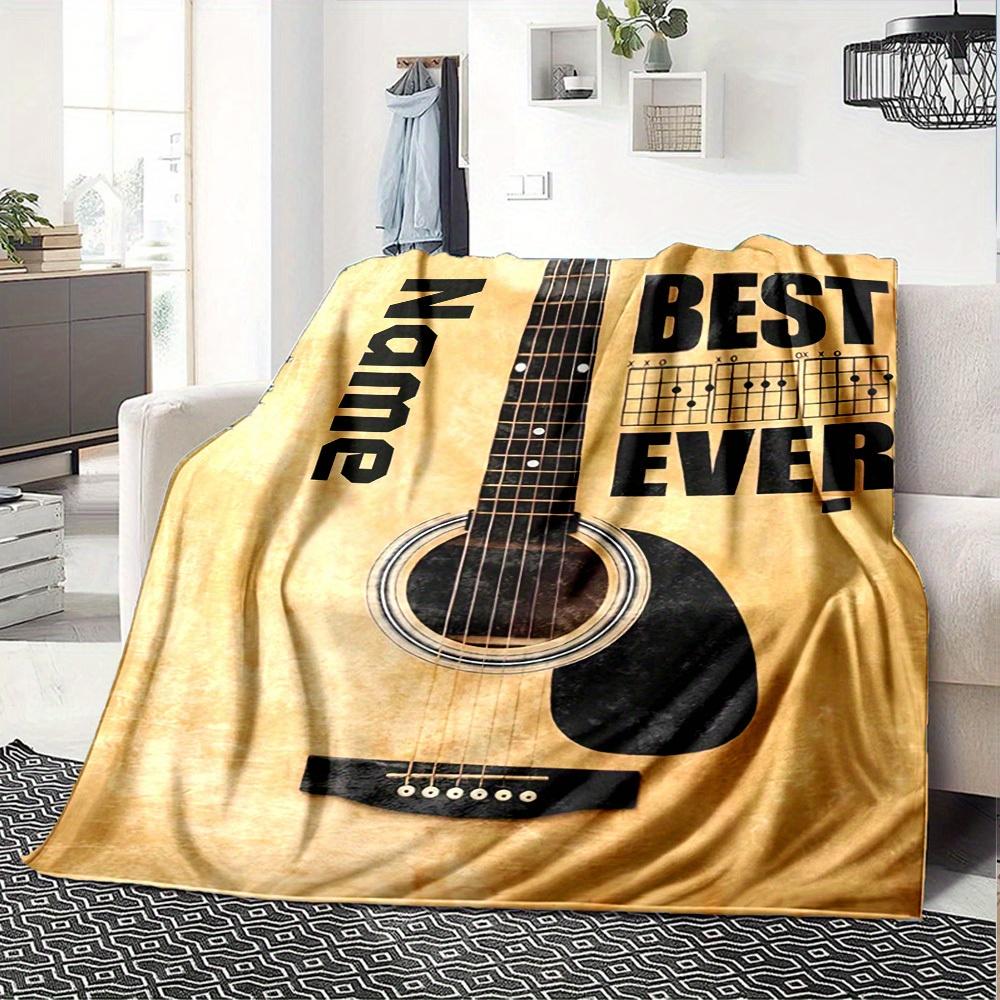 Custom Guitar Design Home Customize Your Name Blankets Comfortable Soft Lightweight Allseason Multipurpose Blanket For Picnics Sofas Offices Beds