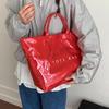 Simple Waterproof Transparent Jelly Bag Letter Print Hollow Out PVC Tote Bag Large Capacity Flower Beach Bag Fitness Bag