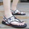Summer Outwear Men's Leather Sandals Dual purpose Slippers Men's Trendy Soft Sole Sandals Men's Trendy Feet Clipping