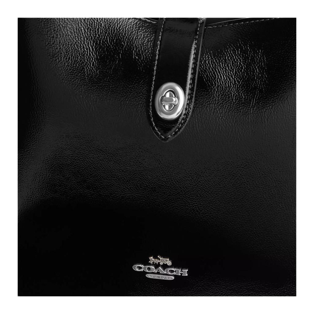 Coach Hadley 24 Wrinkled Patent Leather Convertible Crossbody Bag Women Bags Black CCF02-SVBK