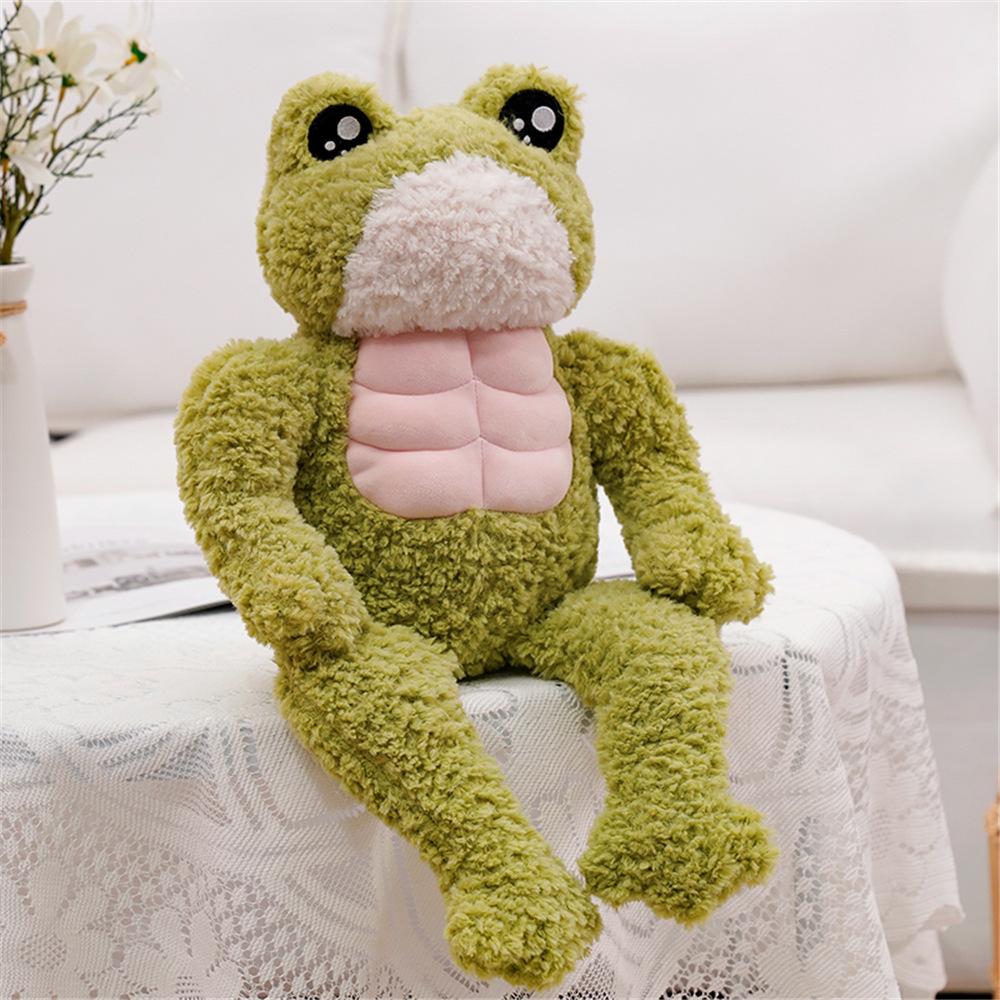 35cm Creative Strong Frog Plush Toy Stuffed Animal Kawaii Soft Muscle Frog Doll Cute Plushies Christmas Gift for Child Kids