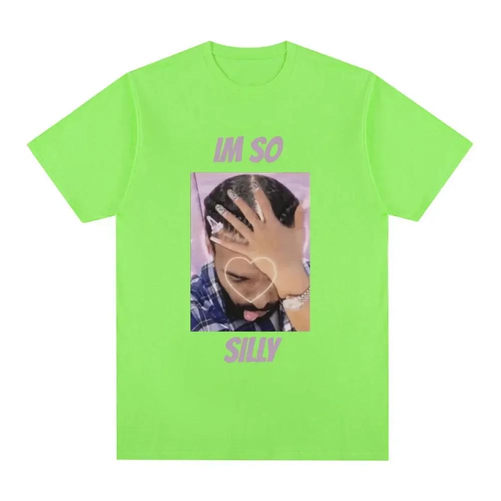 Unisex100% Cotton Casual Comfort Oversized T Shirts Funny Im So Silly Drake Meme T Shirt Harajuku Vintage T-shirt Streetwear