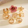 European and American oil dripping irregular lines open ring light luxury high-end ring personality temperament jewelry