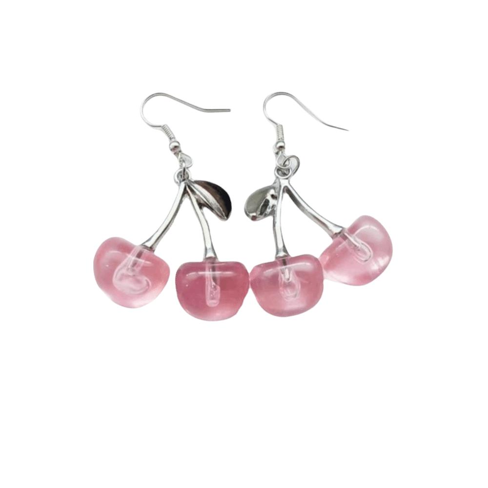 Creative Exaggerate Cherry Earrings Resin Ear Jewelry Fruit Earrings Cute Dangle Earrings Holiday Jewelry