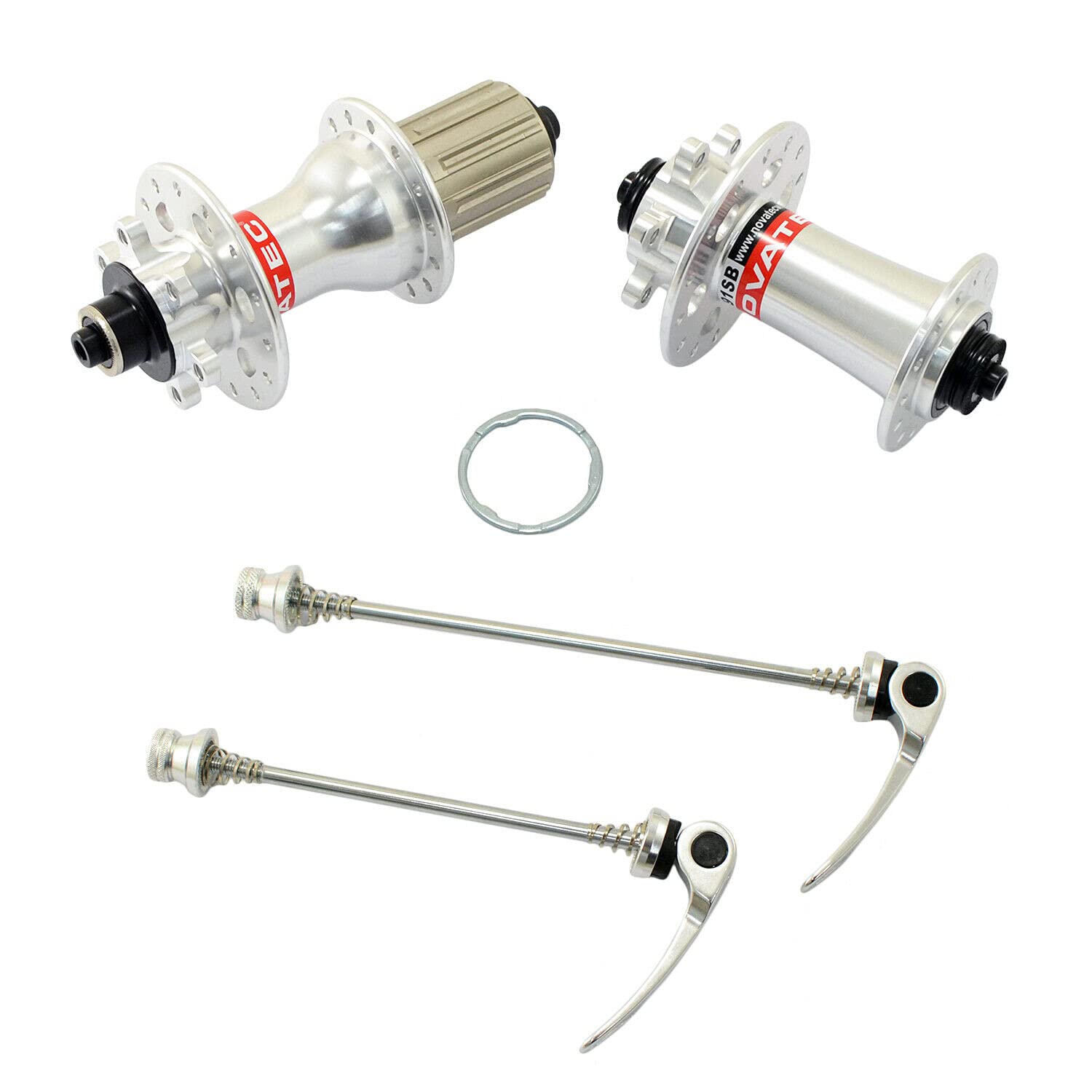 

NOVATEC D791SB D792SB MTB 28 Hole Disc Hubs NA2357 + w/Skewers,1 Pair, Silver,