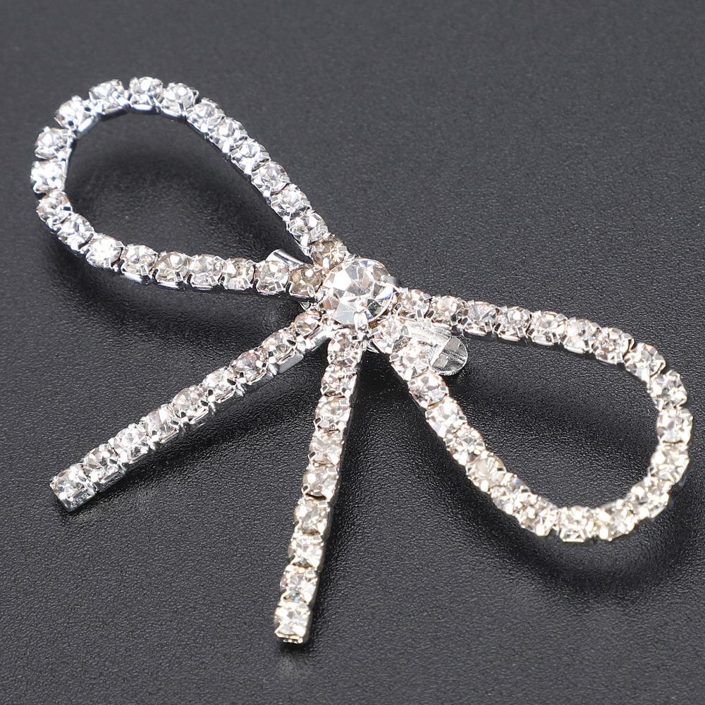 10 Stück Funkelnder Strass-Schleifen-Broschen-Pin Vintage Schleifenknoten Krallenketten-Pin Strass-Brosche Für Damen