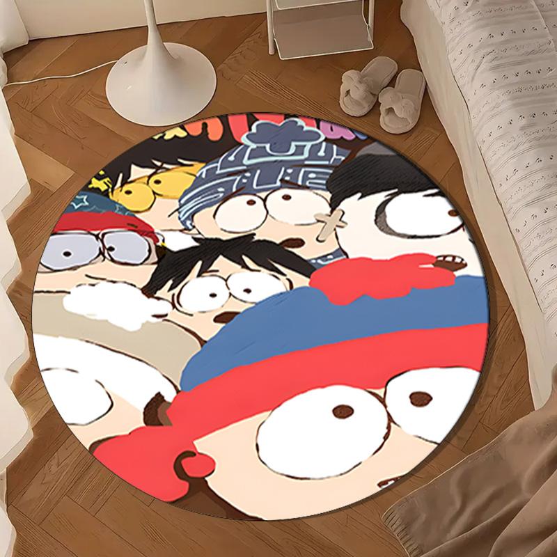 South Friends Adventure Round Rug for Livingroom,Bedroom, Palyroom, Chair Rug, Area rug, Circle Carpet, Large Size Fan Christmas gift