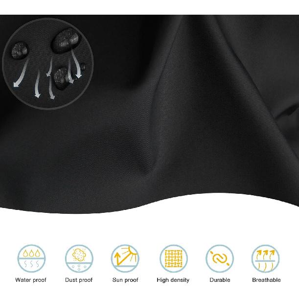 Folding Wagon Cover for Garden Wagon, D22 x W38 x H20, High Density Waterproof,Utility Wagon Cart Cover only Black