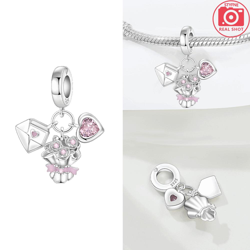 Original Charms Copper Blue Shiny Heart Dreamy Purple Star Bouquet Beads Fit Bracelet Women Jewelry Making Diy Gift