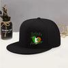 Irish Princess Shamrock Flag Print Baseball Cap Adjustable Polyester Casual Snapback Hat for Adults