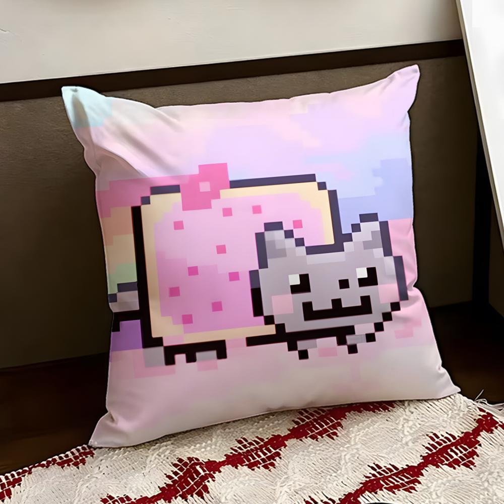 Nyan Cat Cushion Cover Reversible Soft Durable Pillow Cover Home  Car MultiScene Use for Daily Comfort