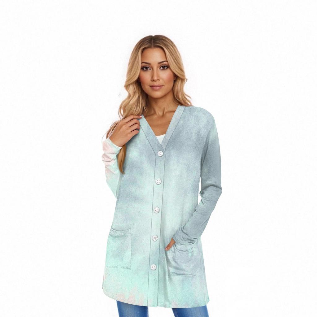 Women's Long Sleeve Cardigan Casual Jacket With Pockets Top