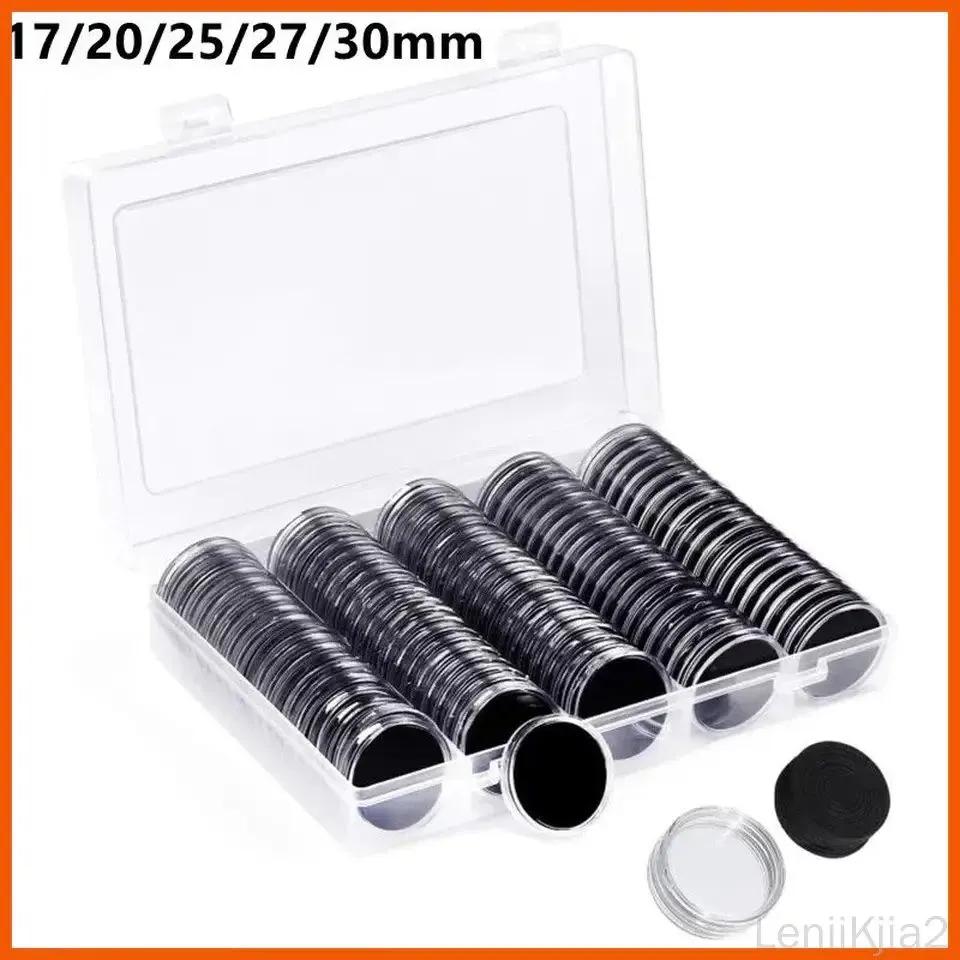Coin Storage Box Display Commemorative Collectible Case - 100 (Black Inner Mat)