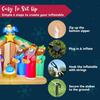 JOYFY 6.5 ft Christmas Inflatable Nativity Scene with Angels with Build-in LEDs for Christmas Party Indoor Outdoor Décor