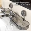 Yousheng Bathroom Storage Rack with Suction Cup Strong Load-bearing Self-draining Shampoo Sponge Holder Multi-Function Organizer