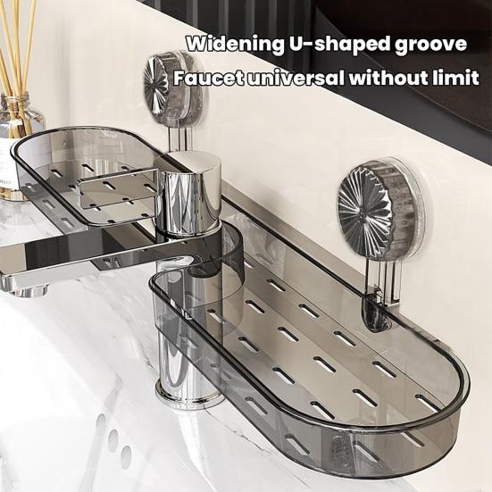 Yousheng Bathroom Storage Rack with Suction Cup Strong Load-bearing Self-draining Shampoo Sponge Holder Multi-Function Organizer
