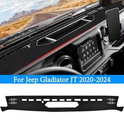 For Jeep Gladiator JT 2024 Dashboard Cover Mat Dash Cover Pad Sunshade Glare UV Rays Protector Accessories
