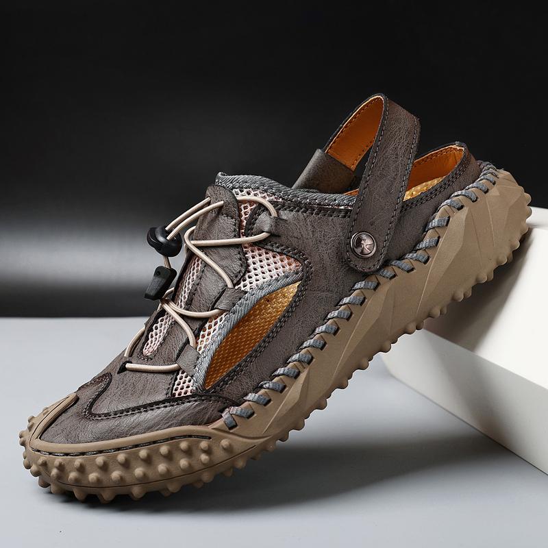Summer Men's Leather Beach Sandal Sandals, Leather Lightweight Sports Sandals