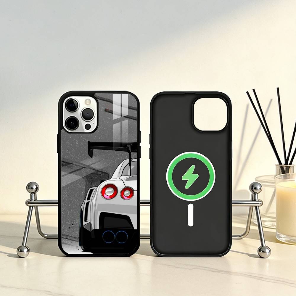 Car JDM R35 Phone Case For iPhone17,16,15,14,13,12,11 Plus,Pro Max Magnetic For Magsafe Wireless Charging