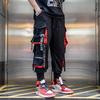 Pantaloni de jogging hip hop Pantaloni cargo pentru bărbați Pantaloni de sport cu buzunare de culoare blocă Pantaloni de trening Pantaloni de sport Streetwear Panglici cu litere Casual