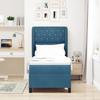 Box Spring Bed with Headboard Dark Blue 200 X 80 Cm Velvet