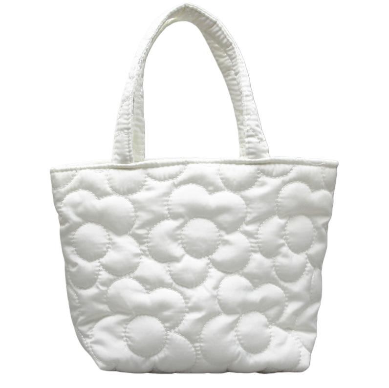 Borsa a mano Autunno e Inverno da Donna a Spalla Singola Trapuntata a Fiori in Cotone Borsa a Mano Casual Moda Cotone Pieghettato Borsa a Nuvola