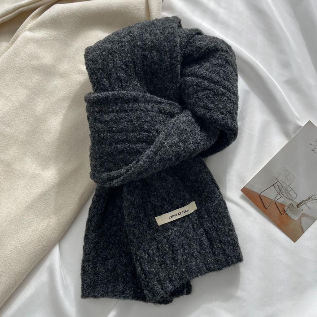 New autumn and winter solid color wool blended scarf women's Korean atmosphere knitted versatile candy color scarf men's wholesale