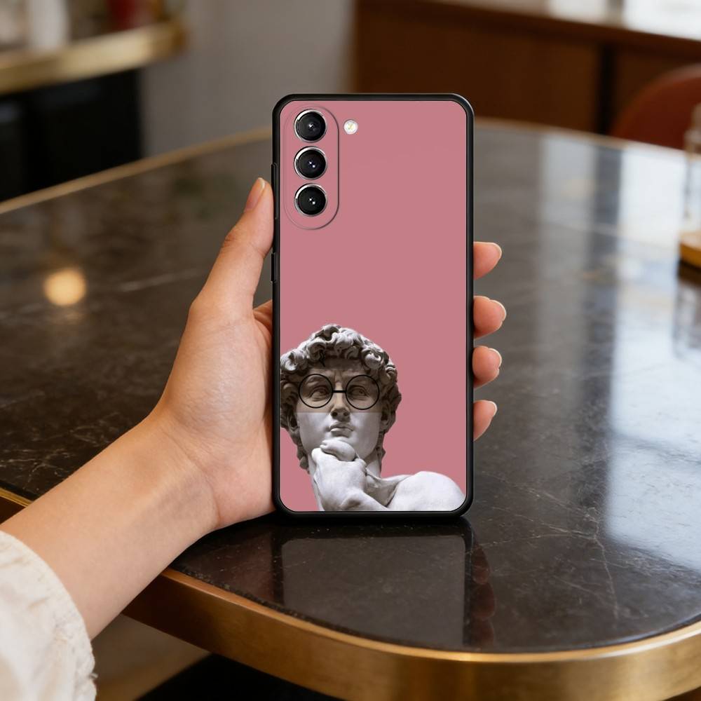 D-David-ID A-Art-RT Phone Case For Samsung S25,24,23,22,30,21,10,9,Ultra,Plus,Lite,FE,4,5 G Soft Black Case
